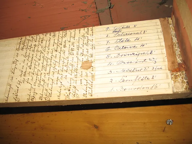 Inschrift in der Orgel